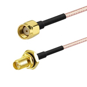 ขั้วต่อ RP-SMA ตัวผู้แบบตรงกับโอริงกันน้ำ ขั้วต่อ RP-SMA ตัวเมีย สายเคเบิล RG316 แบบพิกเทล ความยาว 10 ซม. - Product Image 1