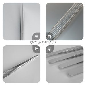 165mm extended locking tweezers, stainless steel, lockable, non-slip, high-precision jewelry and diamond tweezers, straight and - Product Image 4