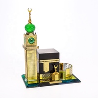 MH-P048 Horloge de la Mecque en verre cristal avec horloge, souvenir religieux en cristal