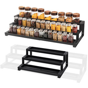 Genişletilebilir baharat organizasyon raf 3-Tier baharat rafı organizatör mutfak dolabı veya kiler için - Product Image 1