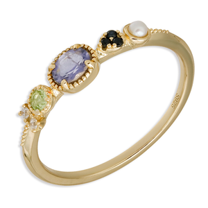 <span class=keywords><strong>Anello</strong></span> alla Moda in <span class=keywords><strong>Argento</strong></span> Sterling 925 Placcato Oro con Gemme: Topazio, Granato, Turchese, Spinello, <span class=keywords><strong>Ambra</strong></span> - Product Image 6