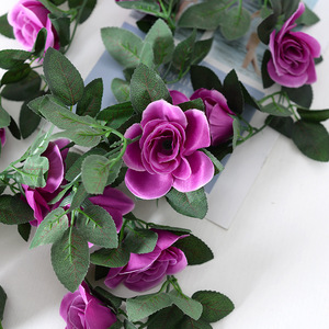 Guirlandes de roses artificielles Gushan en soie, 185 cm, décorations de mariage et d'intérieur, accessoires de plafond - Product Image 2