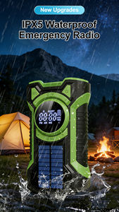 Radio de Emergencia Multifuncional ALECTER con Manivela Solar, Alerta Meteorológica NOAA, Resistente al Agua IPX5, con Linterna y SOS - Product Image 4