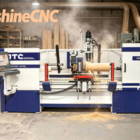 Torno CNC para Madera de Cuerpo de Fundición Pesada MS-1530-ATC con 6 Herramientas, Cargador Automático de Herramientas y Alimentación Automática para Trabajos en Madera