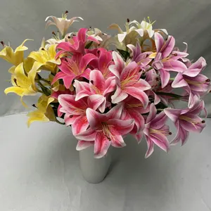 Pronto para enviar casa decoração flores falsas PU couro macio casamento casa flores artificiais decorativas