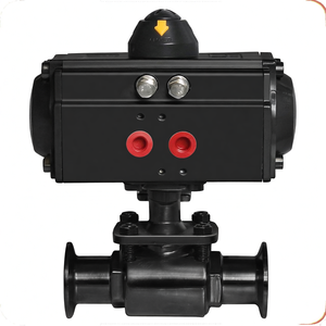 Vanne à bille pneumatique sanitaire en acier inoxydable 304 de qualité alimentaire COVNA, commande urgente, raccord à pince - Product Image 4