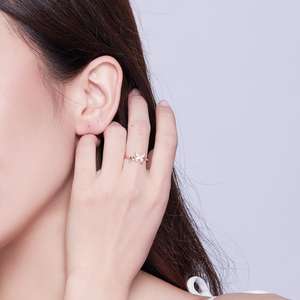 Butterfly 925 sterling silver ring lady's <span class=keywords><strong>rose</strong></span> gold open sterling silver ring - Product Image 6