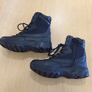 SF7 703 Typhoon Black Leather Tactical <b>Hiking</b> <b>Boots</b> High Top Lace Up Waterproof Outdoor All Seasons Men <b>Boots</b> - Product Image 1