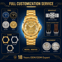 Montres pour hommes, étanches 5 bars, couronne à vis, mouvement japonais MIYOTA, montre mécanique, nouvelle version, montre-bracelet