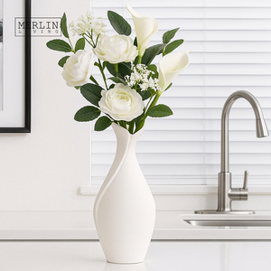 <span class=keywords><strong>Vase</strong></span> en céramique et <span class=keywords><strong>porcelaine</strong></span> Merlin Living pour la décoration de la maison, <span class=keywords><strong>vase</strong></span> blanc mat, décoration, usine de céramique de Chaozhou, vente en gros - Product Image 3