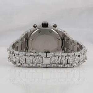 Luxury Iced Men's <b>Watch</b> Moissanite Cut Diamond Stainless Steel <b>Case</b> CROWN Hip Hop Collection Japan Movement Wedding Gift Party - Product Image 6