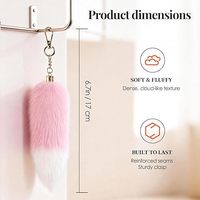 2 Pièces Porte-clés Queue de Renard en Peluche Moelleuse pour Breloque de Sac, Breloque de Sac à Main, Accessoires de Cosplay et Fêtes Thématiques