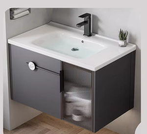 Mueble de <span class=keywords><strong>Baño</strong></span> Moderno Impermeable con Acabado Lacado LED y Espejo, Gabinete de Aluminio con Lavabo de Cerámica, <span class=keywords><strong>Diseño</strong></span> de Montaje en Pared <span class=keywords><strong>para</strong></span> Uso en Hogar y Hotel - Product Image 3