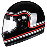 Casque de moto rétro intégral unisexe VCOROS A600 pour adultes, coque légère en fibre de verre, homologué DOT