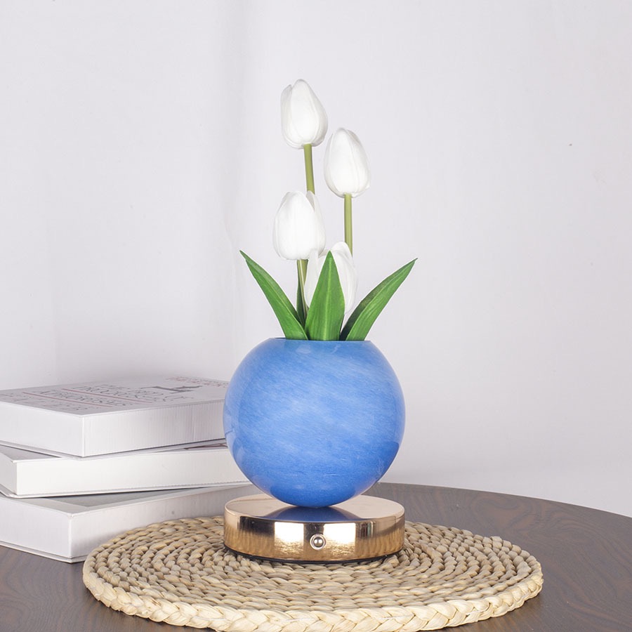 blu: 32x12cm pianeta tulipano fiore wb touch dimmerabile