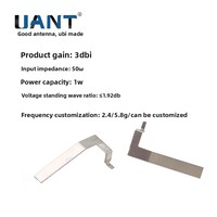 Antenne WiFi Conception Personnalisée Communication Multi-fréquence Ressort en Acier Inoxydable Cuivre Blanc 2.4G/915MHz Modèle UB01NJ3D294A