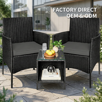 Ensemble de chaises et table en rotin PE, directement de l'usine, pour jardin et terrasse, meubles en rotin avec coussins imperméables