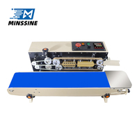 Machine de scellage thermique automatique électrique Minssine pour sacs en papier/film et pochettes - Facile à utiliser pour l'emballage alimentaire, des boissons, médical et chimique