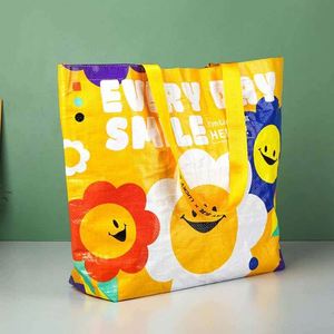 Bolsa de Mano Tejida con Logotipo Impreso Personalizado, Bolsa de Compras Impermeable, Bolsas de Plástico Ecológicas con Impresión Personalizada - Product Image 2