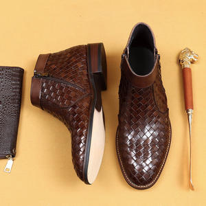 Botas de Media Caña para Hombre, de Cuero Genuino, para Todas las Temporadas, con Forro de Piel, Suela Gruesa y Cálida - Product Image 5