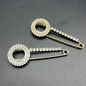 Rhinestone Brooch For Women Gold Silver Zinc Alloy Party Fashion Pin Geometric <b>Ring</b> Design Cardigan Bag <b>Clip</b> - Product Image 1