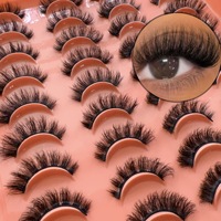 Meilleures ventes : Faux cils en bande complète, faits main, personnalisables avec logo, légers, volumineux, 20 paires, naturels, courbure 3D