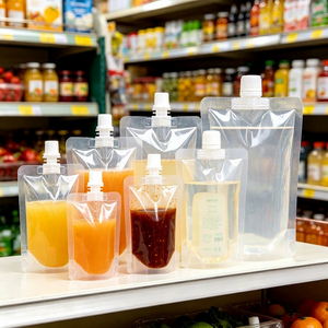Household <b>Practical</b> 250ml Smooth Surface Spout Pouch Portable Sort Bag For Group Travel Daily Liquid Goods Packing - Product Image 1