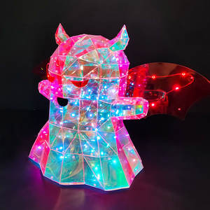 Bonitos fantasmas prismáticos de alas Rojas brillantes con luces LED, soporte de suelo, luz nocturna para niños, regalo de Halloween - Product Image 2