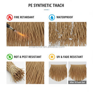 पी समुद्र तट बार सिंथेटिक सजावटी इको फ्रेंडली कृत्रिम प्लास्टिक टिकी झोपड़ी रेस्तरां सिंथेटिक थेच छत - Product Image 3