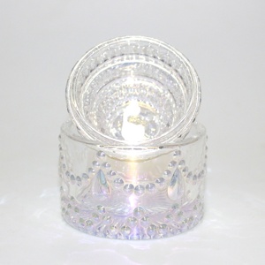 Langxu <span class=keywords><strong>Hot</strong></span> Bán đám cưới Holographic đường bát với nắp nhà bếp đầy màu sắc thực phẩm lưu trữ <span class=keywords><strong>container</strong></span> Glass kẹo Jar - Product Image 5