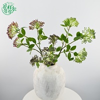 Bouquet de fleurs artificielles d'hortensias et baies aux couleurs mélangées, toucher réel, en soie, pour mariage, décoration de centre de table ou de vase
