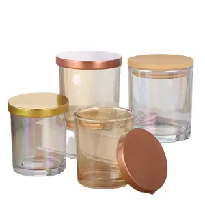 Schillerglas kerzengläser glas luxus vogue glas leeres kerzenglas mit individueller box