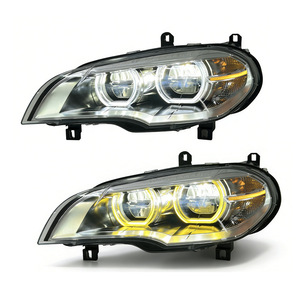 Per BMW X5 E70 2008-2013 Gruppo <span class=keywords><strong>Fari</strong></span> LED <span class=keywords><strong>Angel</strong></span> Eye con Lente Proiettore Bicolore DRL e Luci Diurne - Product Image 6