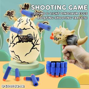Gioco di Tiro Elettronico con Bersaglio Rotante in Plastica per Interni, Pistole a Forma di Dinosauro per Adulti e Bambini con Proiettili Morbidi - Product Image 2