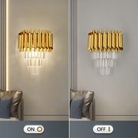 Applique murale en cristal créative de luxe en aluminium de taille moyenne pour salon escalier chambre et chevet décor pour Amazon