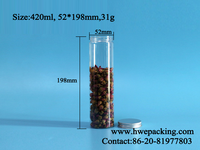Couvercle en aluminium pour bocal en plastique PET de qualité supérieure de 420ml pour barres d'emballage longues Biscuits Collations au sucre Bonbons pour biscuits Chocolats Bébé