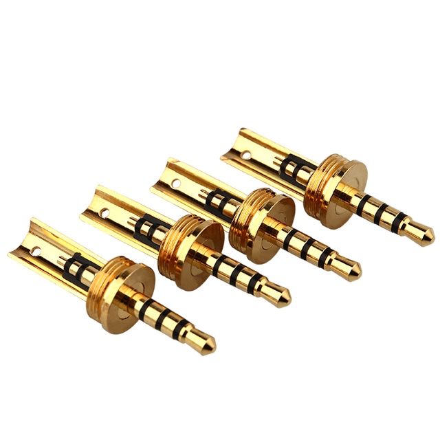2.5mm Audio Plug 4 Poles Jack DIY Headphone Wire Connector Metal Splice Adapter HiFi Earphone Solder Pure Copper Mini Jack