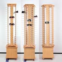 Présentoir de sol pour magasin de lunettes, présentoir rotatif en bois pour lunettes de soleil et lunettes de vue