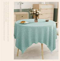 Nappe RUNXI beige unie en tissu imitation lin, style européen, pour usage extérieur, personnalisable, en coton lavable et résistant aux taches
