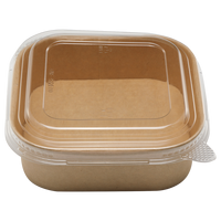 Bonne vente de boîte à lunch en papier kraft recyclable avec couvercle en PET pour une utilisation facile