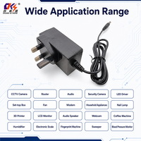 Adaptateur secteur mural personnalisable AC-DC 12V 24V 0.75A 2A avec prise UK, alimentation à découpage pour caméra, moniteur, humidificateur