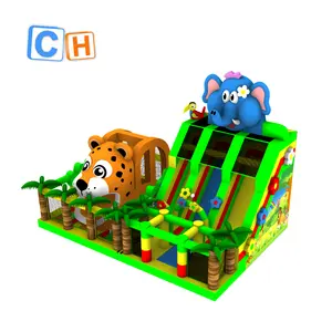 Giant animal inflatable combo bouncer casltle inflatable jumping bouncer with slide for kids