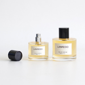 Venta al por mayor de fábrica: Botella de perfume cilíndrica de vidrio transparente vacía de 30ml/50ml/100ml con pulverizador de bomba a presión y tapa con filtro. - Product Image 4