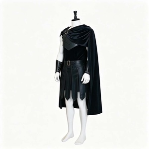 Disfraz de Guerrero Griego Antiguo para Hombre, Capa de Terciopelo, Armadura de Pecho de Cuero, Pteruges, Falda, Disfraz de Halloween para Escenario - Product Image 3