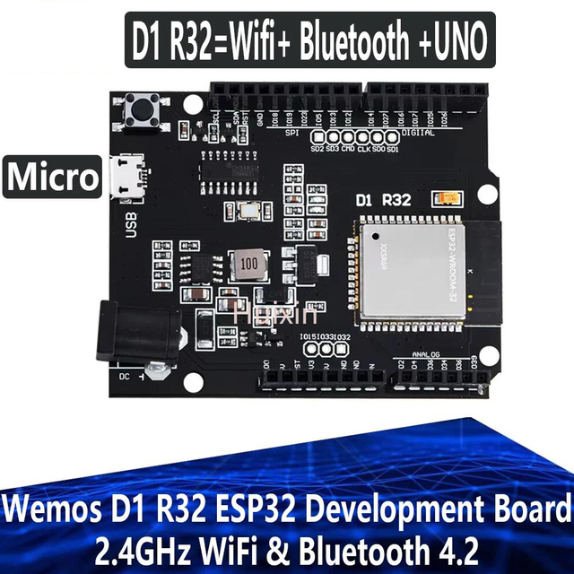 Hot Wemos D1 R32 ESP32 IoT Development Board With 2.4GHz WiFi & BT 4.2 BLE Dual - Mode, 4MB Storage For Smart Devices