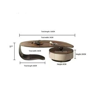 Mobili di lusso leggero e minimalisti per il soggiorno, idee moderne di tavolini da caffè in lastra di roccia per il soggiorno. - Product Image 6