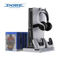 Support de refroidissement multifonctionnel DOBE pour PS5 avec station de charge RGB et double chargeur de manettes pour accessoires PS5/Slim/Pro