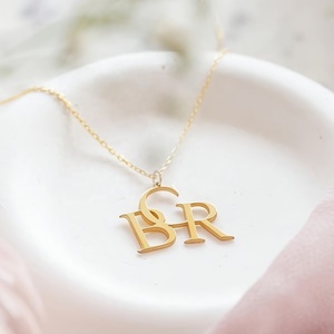 <b>Cross</b>-border Best-selling Unisex Letter Charm Cute Personalized Gold-plated Stainless Steel Pendant Necklacehot Trendy - Product Image 4