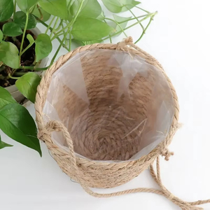 Panier <span class=keywords><strong>de</strong></span> rangement intérieur/extérieur en macramé pour plantes, jardinière suspendue avec corde <span class=keywords><strong>de</strong></span> jute, support <span class=keywords><strong>de</strong></span> <span class=keywords><strong>pot</strong></span> <span class=keywords><strong>de</strong></span> fleurs tissé, cintres décoratifs pour la maison - Product Image 4
