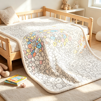 Couverture Sherpa à colorier surdimensionnée, kit de loisirs créatifs portable avec marqueurs permanents pour enfants et adultes